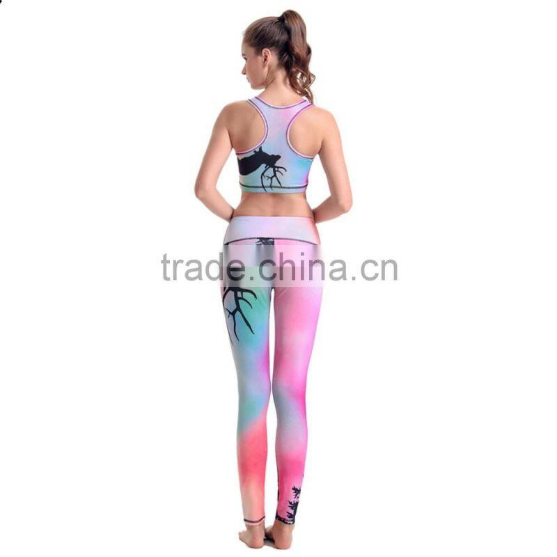 Custom made soft skinny stretch fitness wear/yoga clothes, running clothing/compression apparel for women/ladies