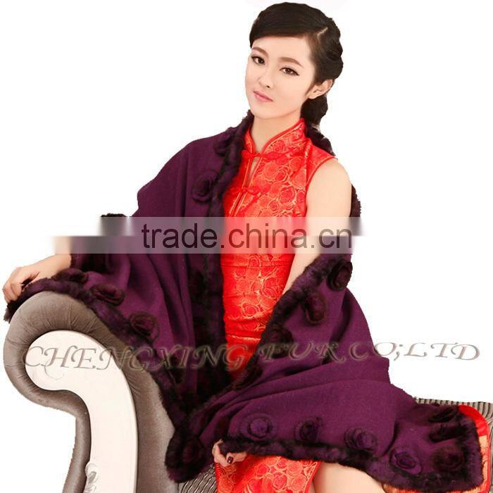 CX-B-P-40D Alibaba New Products Fur Floral Cheap Wholesale Pashmina Shawl