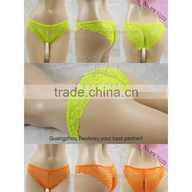 12 colorful sexy transparent full lace girls bikini for wholesale 3 optional sizes S M L sexy lace bikini panties