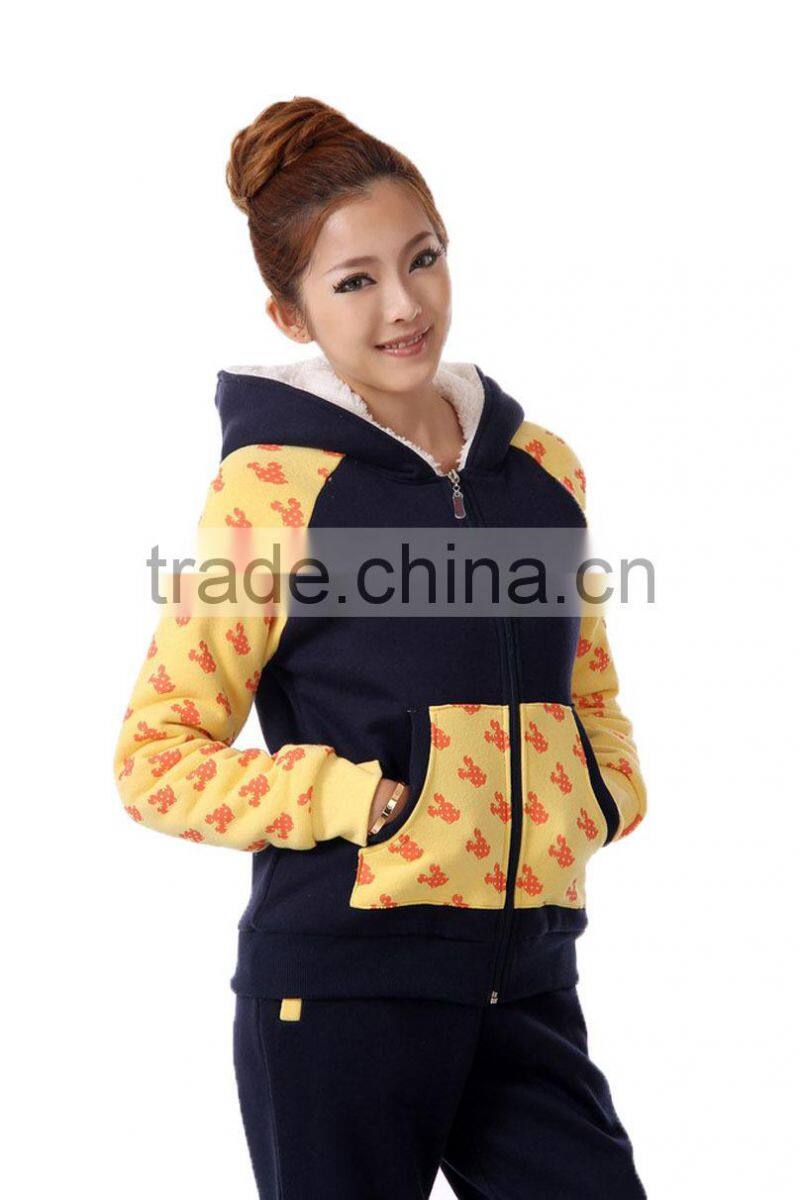 Wholesale woolen women custom hoodies for sale printed hoodies
