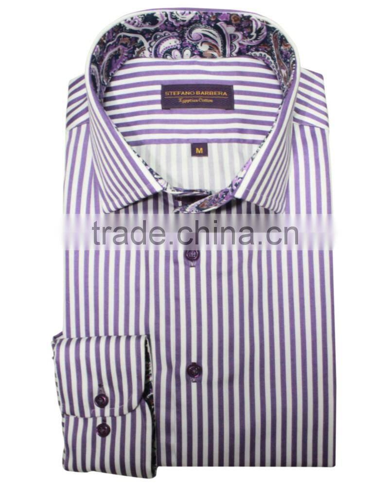 2017 hot design fahsion men dress shirtstripe shirt