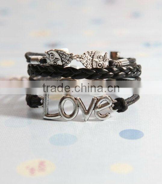 infinity bracelet, love bracelet, wish tree bracelet, leather charm bracelet, best promotional gift