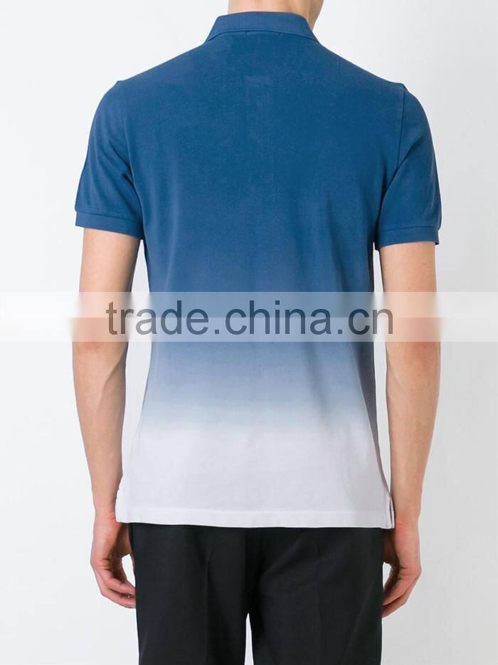 New fashion men blue gradient polo t-shirts