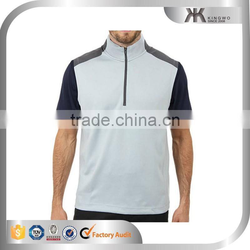custom design high quality golf shirts quick dry zipper golf shirt