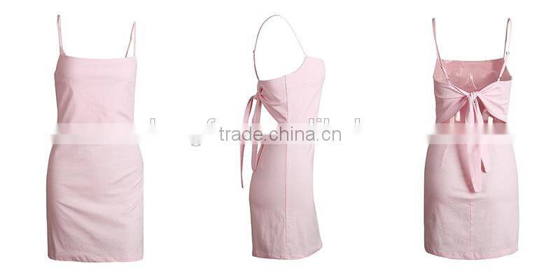 Bow Casual Linen Sexy Dress Backless Beach Summer Dress Sexy Honeymoon Dresses Fit Vestidos