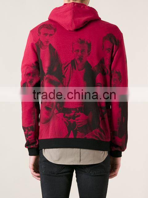 Single custom mens allover hoodies pullover