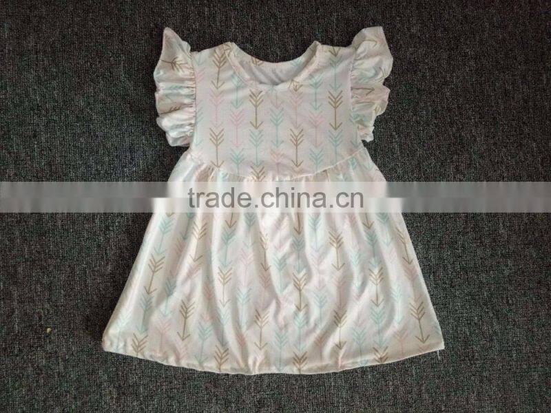 Arrow cotton printed Unique baby girl party dress children clothing 2017 princess formal dress BY-D127