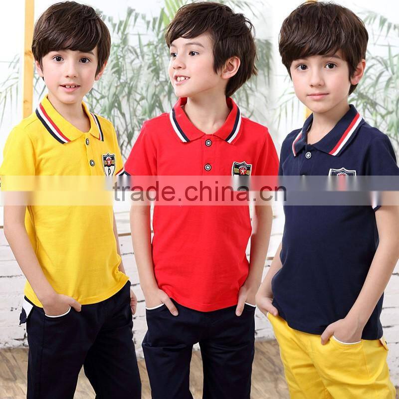Juqian 2016 custom cheap Primary school polo shirt /sport wear kids school uniforms polo shirts design