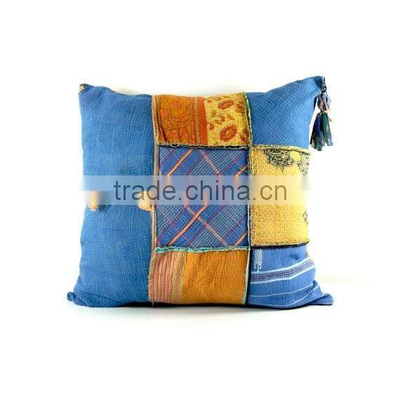 large kantha cushion, kantha quilt pillow, kantha cushion cover, ooak new