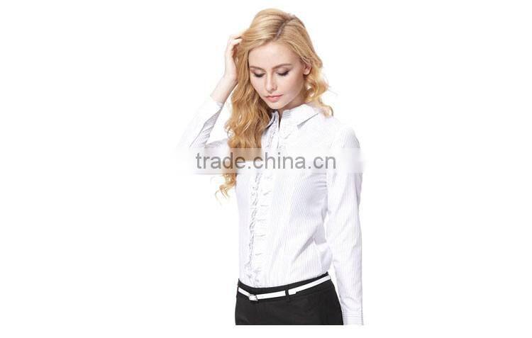 Factory Price Women Shirt With Decorative Border Long Cotton Shirts For Girls