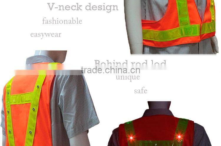 Nice material LED shirt vest high visibility safe for night cleaning