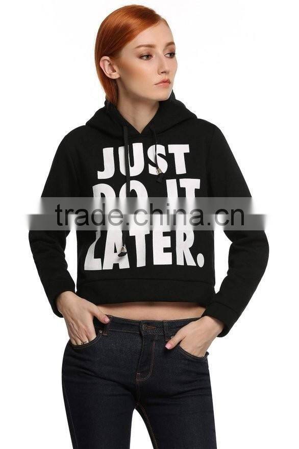Women's 100% cotton pullover short style hoody