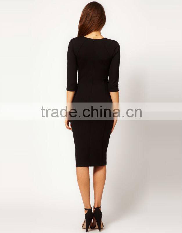 Pencil Dress With Cowl Neck