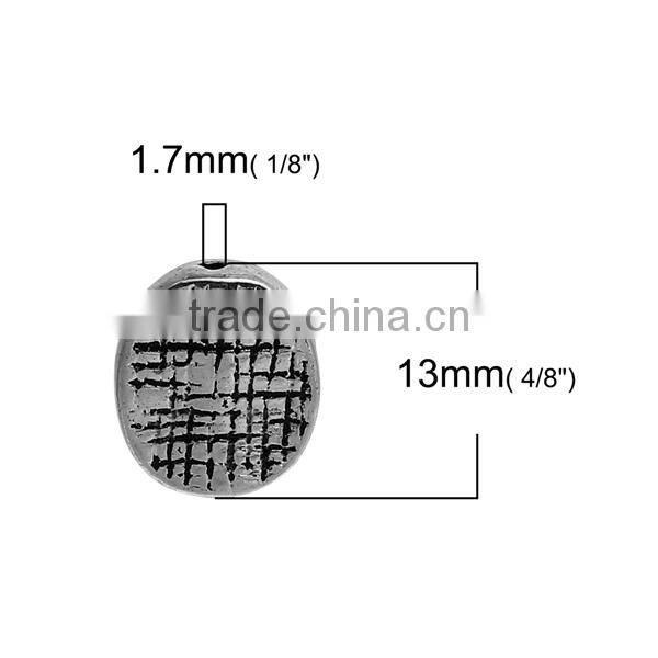 Zinc Based Alloy Spacer Beads Oval Antique Silver