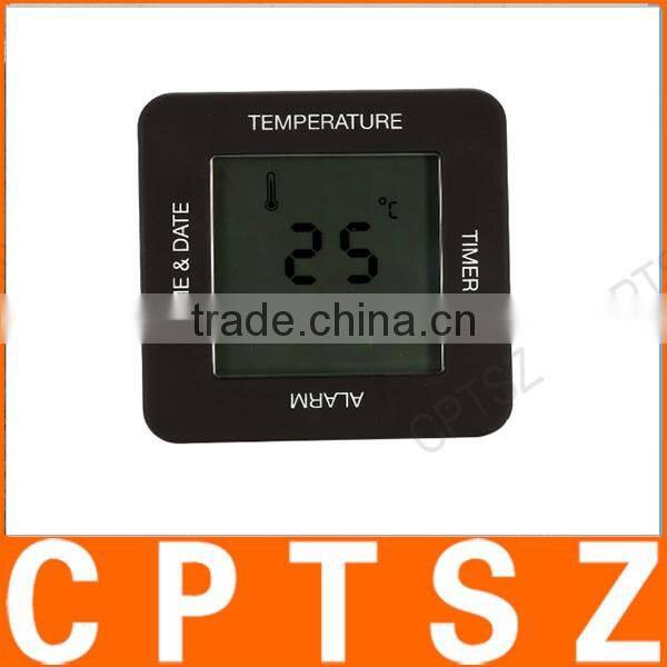 Multi-functional Digital 4 Sided Rotating Alarm Clock Timer Calendar Display Time Date Temperature