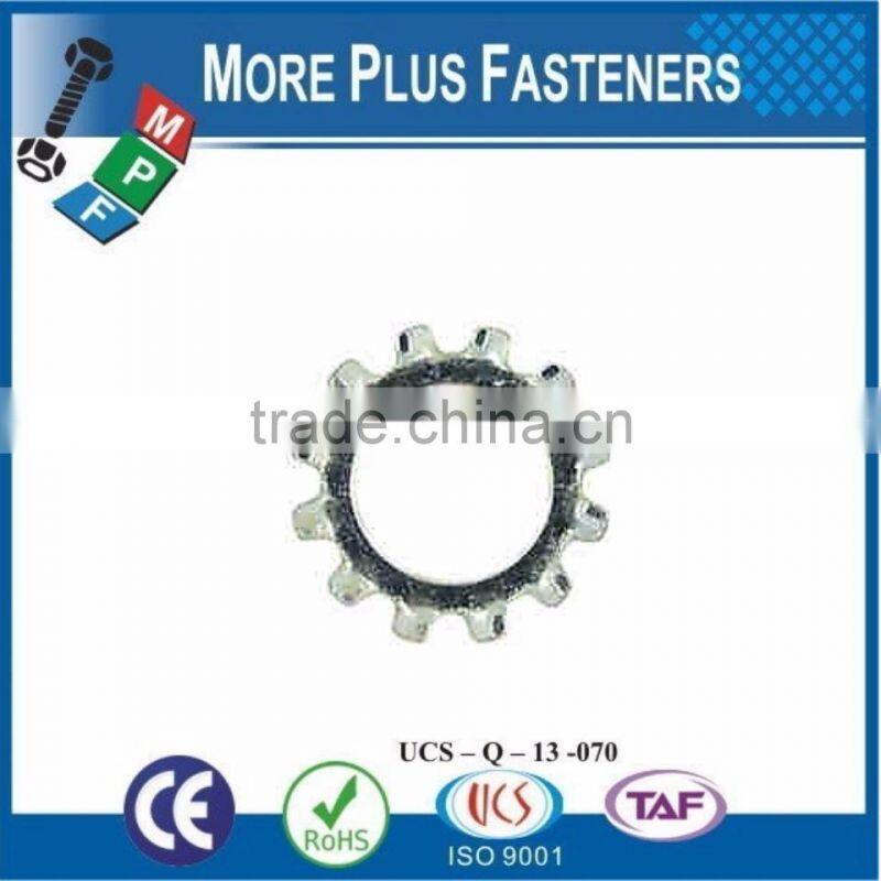 Made in Taiwan Passivated Zinc Plated External Tooth Lock Serrated Washer Stainless Steel Carbon Steel