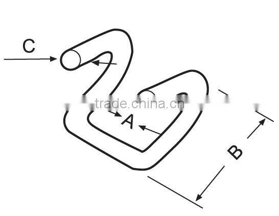 claw u hook for 75mm ratchet tie down(cargo lashing)