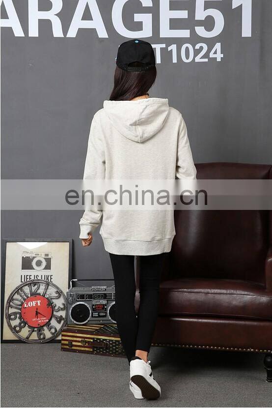 Cheap Women's Fleece sweatershirt Kangaroo pocket long sleeves fleece jacket Sweatershirt Terry hoodie with rubber print