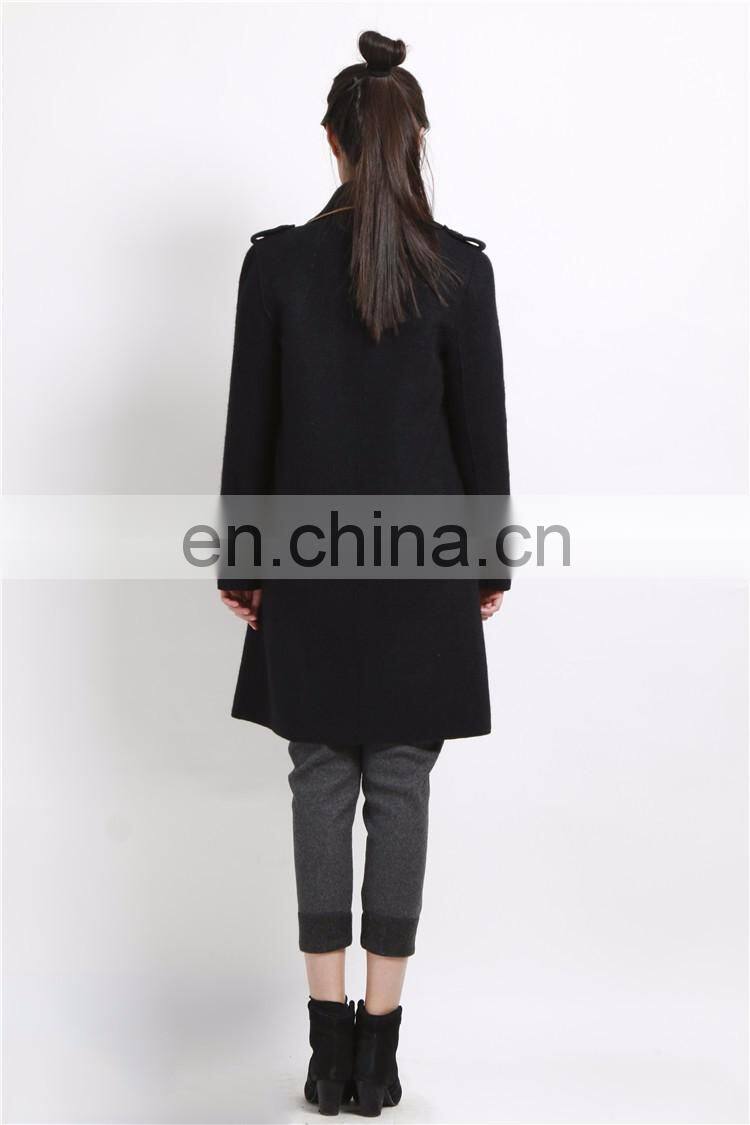 Chinese Credible Supplier Black Long Women Coat 2017