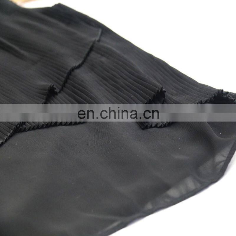 women hot summer casual top sleeveless chiffon pleated top