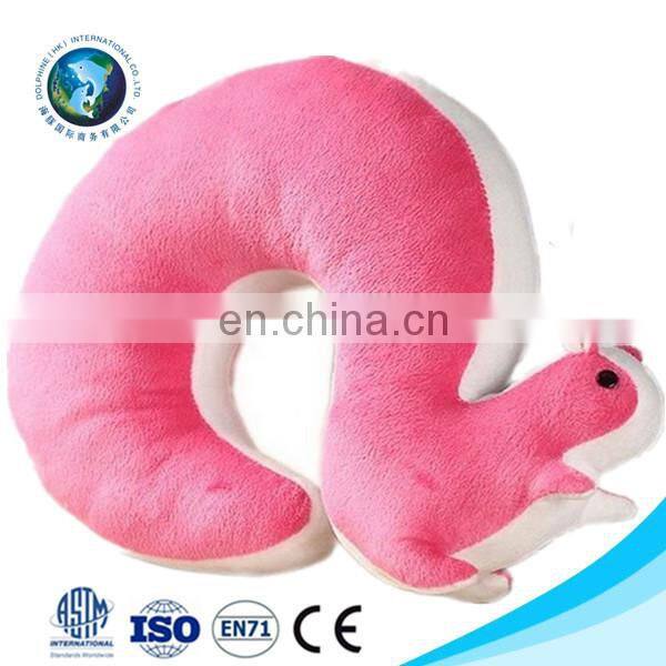 Cheap new design plush pink pig u shape memory foam neck pillow promotional kids u shape cushion