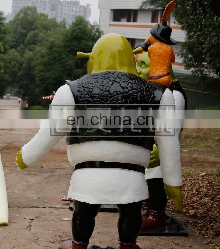 Amusement Park 2M Height Fiberglass Movie Character Life Size Shrek