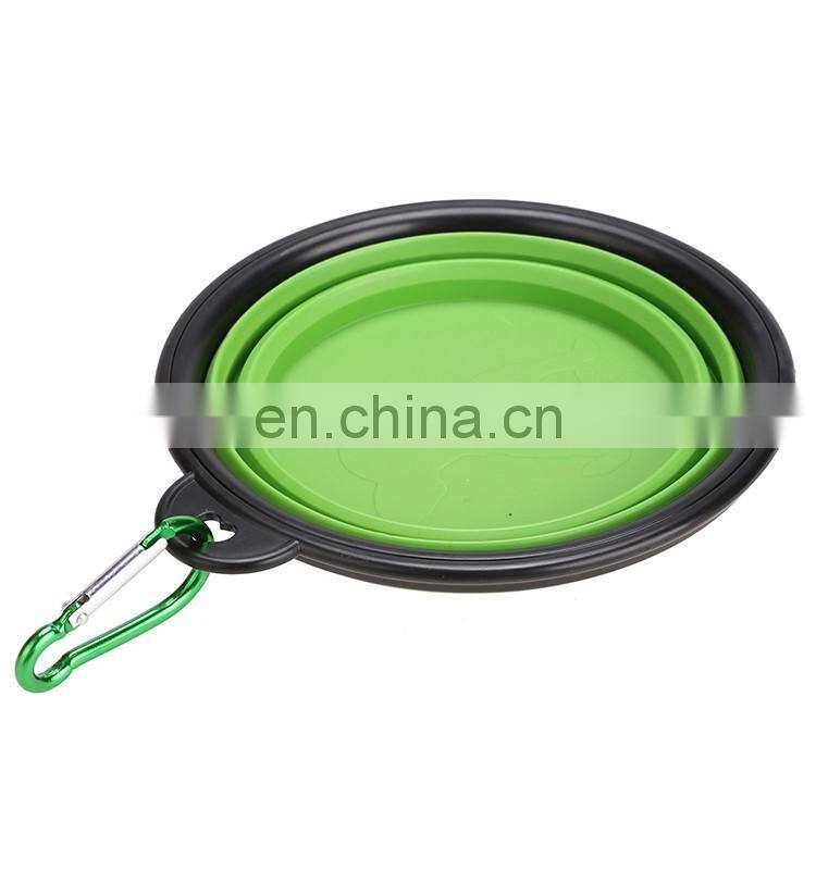 Food Grade Unbreakable Stocked Colorful Collapsible Pet Dog Bowl With Hook,Mountaineering buckle dog bowl