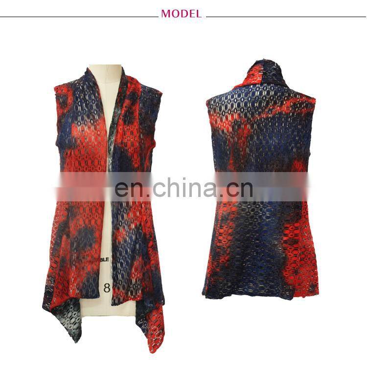 2017 Multi-color Mesh Print No-close Cardigan for Women
