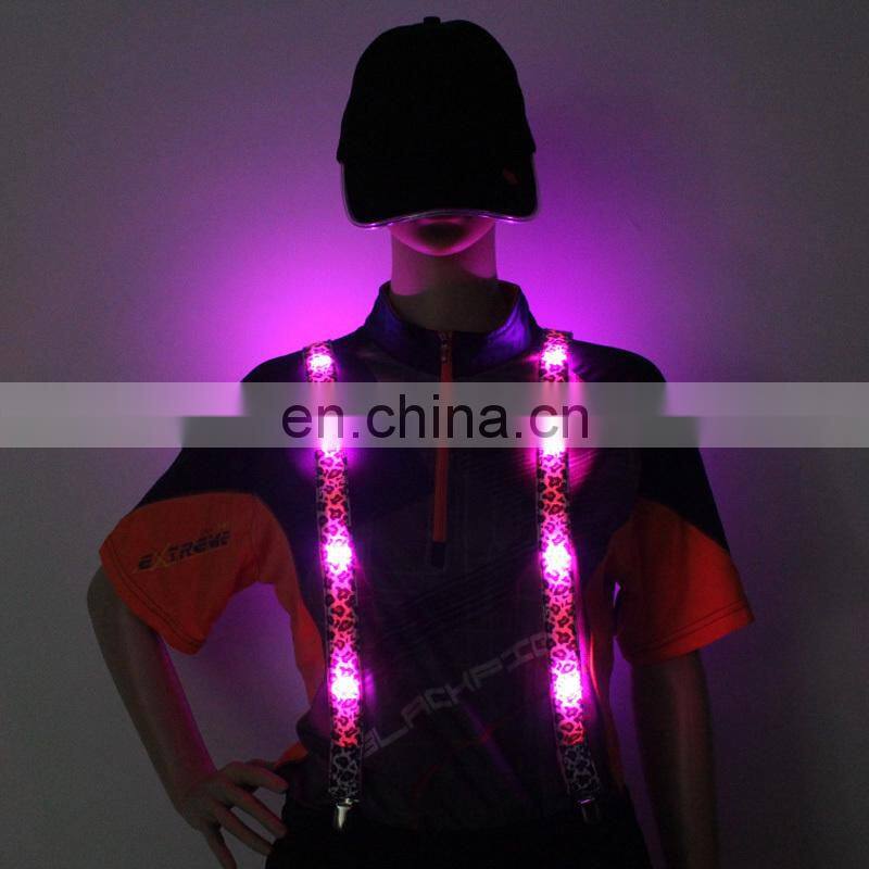 Hot sale led jeans suspenders Elastic kids Suspenders led flashing suspenders