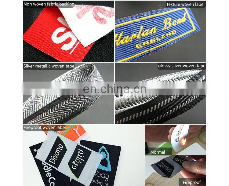 Customized logo Polo shirts washable woven label sew on back main label/neck label