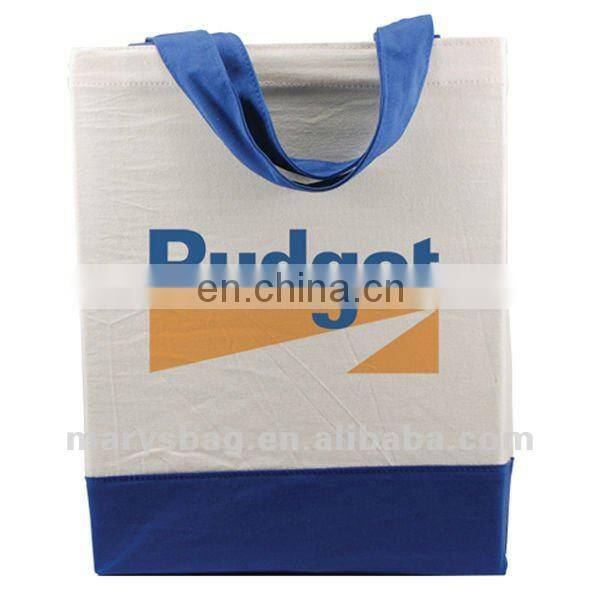 cotton canvas bag with matching colored strap and bottom