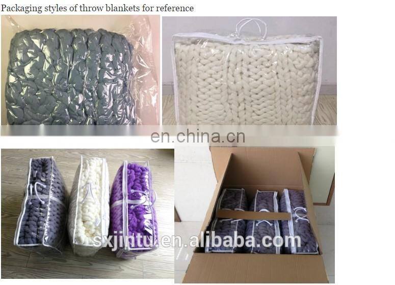 Chunky heavy wool knitted  Luxury Throw Blanket For Winter Weighted Blanket the Couch or Sofa