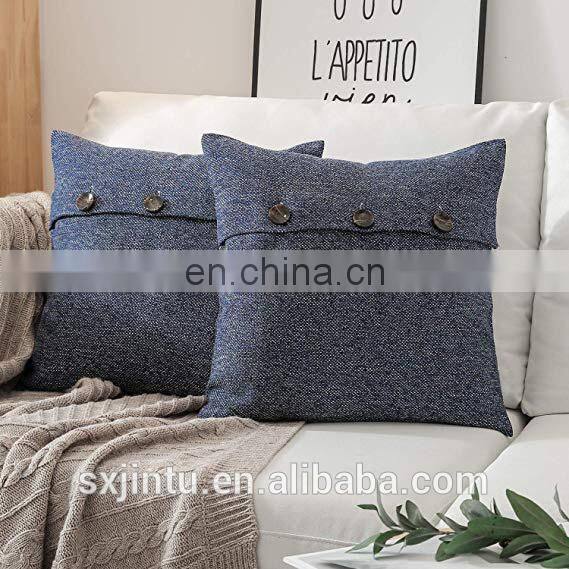 Home Decorative pillow case Solid Linen pillow protector for sofa