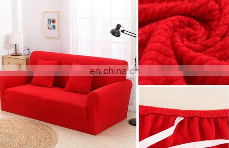 High quality fitted couch cover plain knitting sofa cover