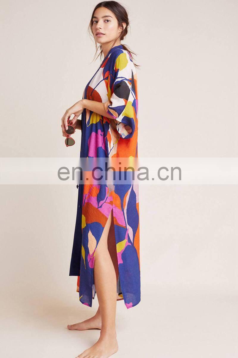 Robe Plage 2019 Cotton Swim suit Cover up Plus size Print Beach coverups for Women Sarong Beach Wrap Bathing suit Cover ups