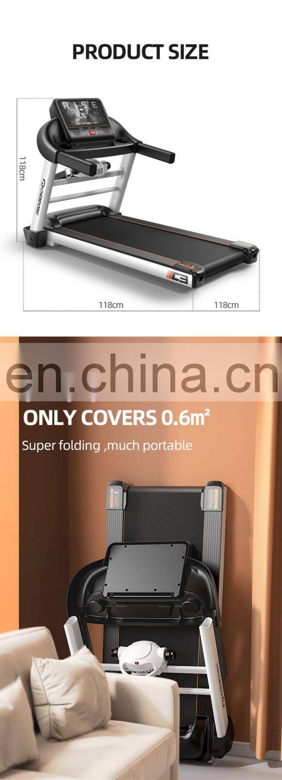 Excellent Quality indoor gym training running exercise machine home fitness electric folding treadmill