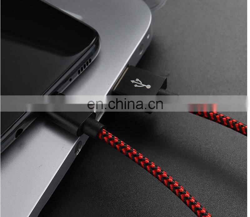 Golden SKY Colorful 2A Fast Charging Line Nylon 1m Mobile Phone Data Cable USB for Android Type-C Data Line