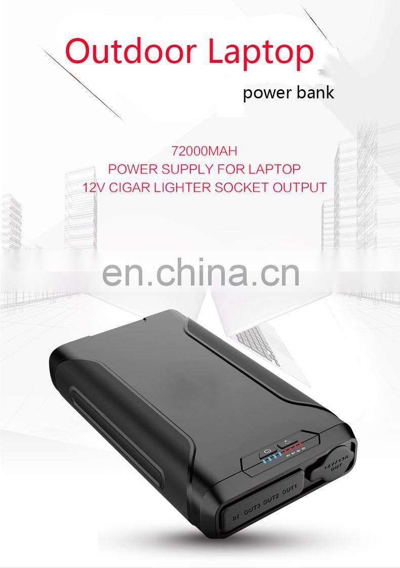Outdoor DUAL USB Fast Charging 72000mAh Portable Laptop Charger Multi-Function Protections Power Bank