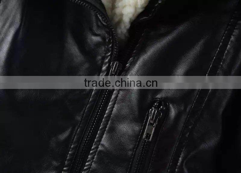 Jacket wholesale 2015 fashion women Zippered Faux Leather jacket