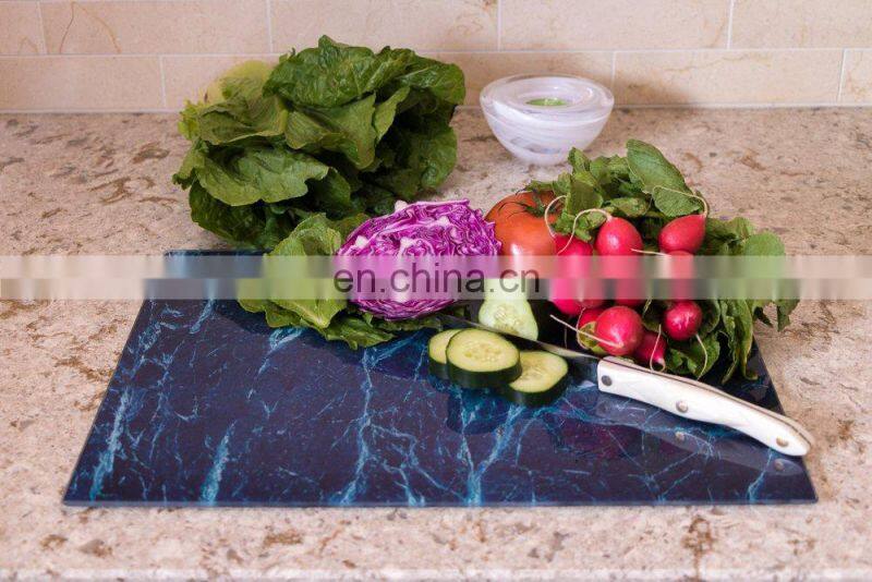 Glass Cutting Board Non Slip Cutting Board is Shatter-Resistant,Durable,Stain Resistant,Dishwasher Safe 12 X 15.75-inch (Marble)