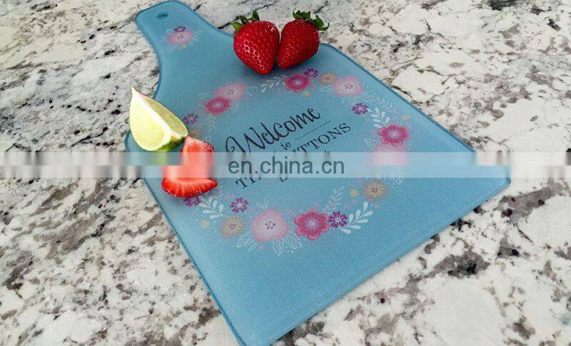 Tempered Frost Glass Cutting Board with Silk Screen Printing
