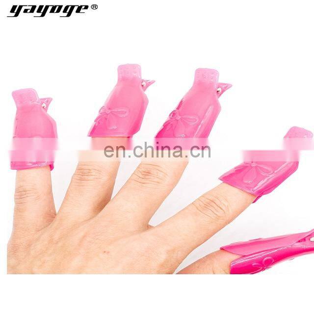 Yayoge plastic nail soaker gel polish remove clip Multi color care gel nail polish remover Acrylic wrap/nail tool