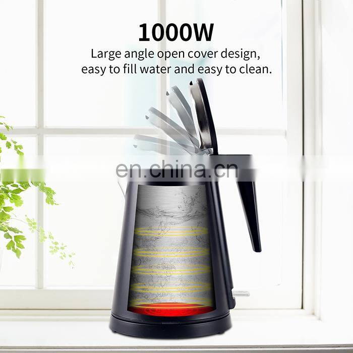 Honeyson new 5 star hotel supplies luxury black 0.8L cordless electric kettle