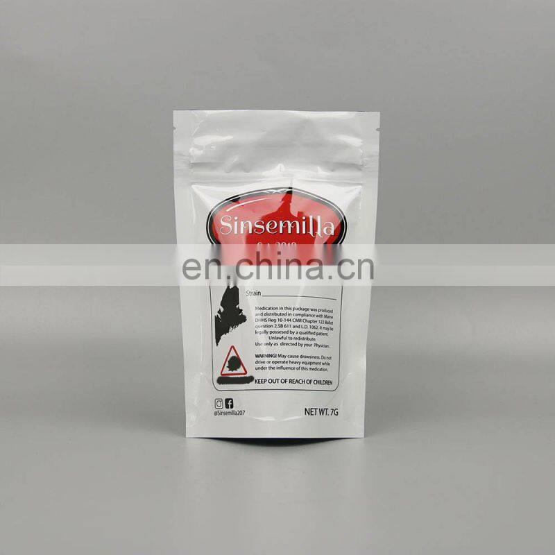 Foil lining 4x6 inches stand up mylar matte color plastic coffee packing bag with zipper