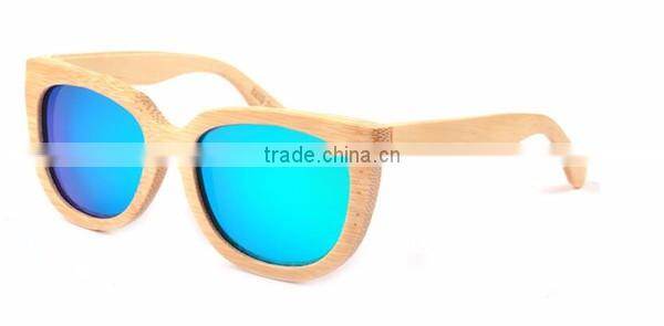 new model top quality men women natural wood temple wood full frame REVO silver TAC polarized lens sunglasses