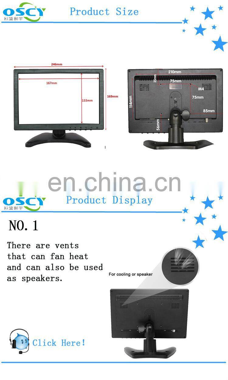 10.1'' Bnc Input Pos Second Lcd Led Display Customer Video Store Cheap Touch Screen Monitor