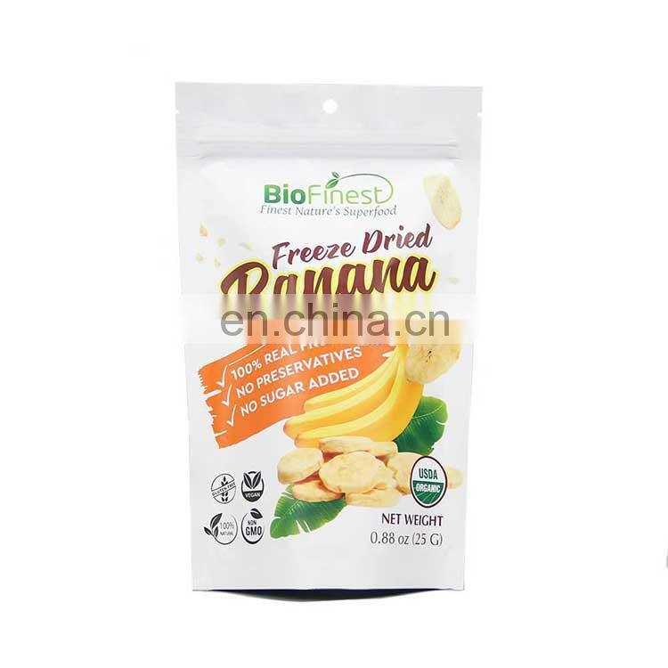 Custom Eco Friendly 30g Dried Fruit Nut Strawberry Potato Chips Packaging Stand Up Zipper Plastic Packing Bags For Food