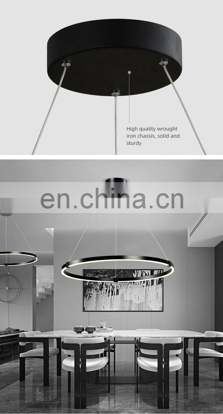 HUAYI New Arrival Living Room Indoor Decoration Hanging Circular LED Modern Pendant Light