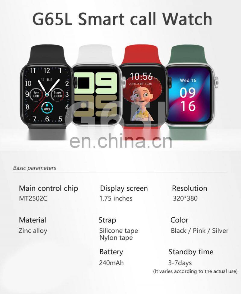 G65L New Smart Watch Men Women Dial Call Sports Heart Rate Monitor Round Smart Watches IOS & Android Smart Watch