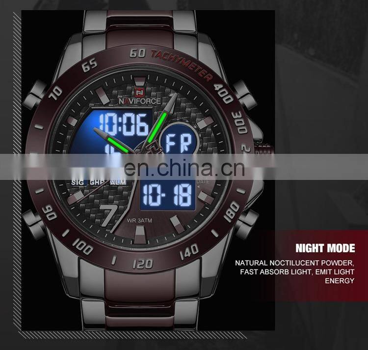 NAVIFORCE NF9171 Luxury Man Wrist Watches Japan Quartz Digital Gold Time Original Charm Watch